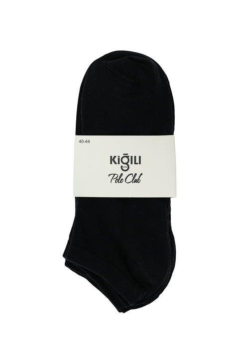 Siyah 5'li Pamuklu Likralı Esnek Dikişsiz Spor Çorap Seti