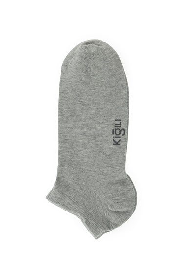 Orta Gri 5'li Pamuklu Dikişsiz Spor Çorap Seti