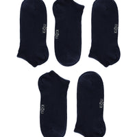 Koyu Lacivert 5'li Pamuklu Dikişsiz Spor Çorap Seti