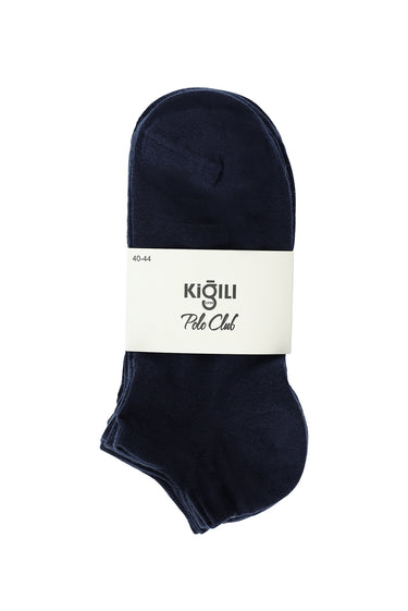Koyu Lacivert 5'li Pamuklu Dikişsiz Spor Çorap Seti