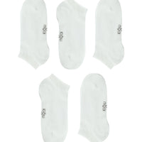 Beyaz 5'li Pamuklu Dikişsiz Spor Çorap Seti