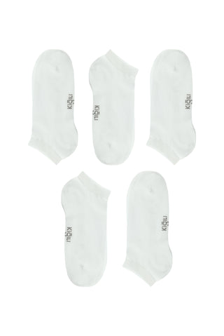  Beyaz 5'li Pamuklu Dikişsiz Spor Çorap Seti