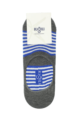  Orta Füme 2'li Desenli Loafer Pamuklu Çorap Seti