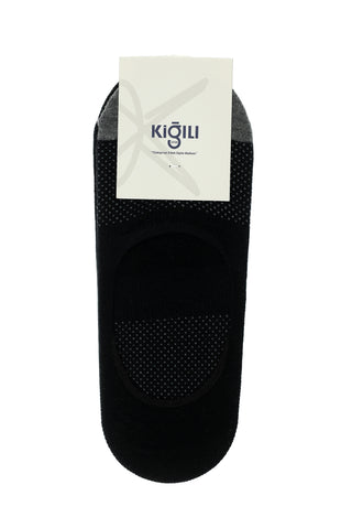  Siyah 2'li Pamuklu Desenli Loafer Çorap Seti