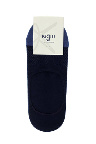  Lacivert 2'li Pamuklu Desenli Loafer Çorap Seti