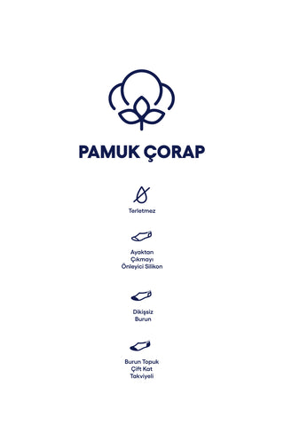  Lacivert 2'li Loafer Pamuklu Çorap Seti