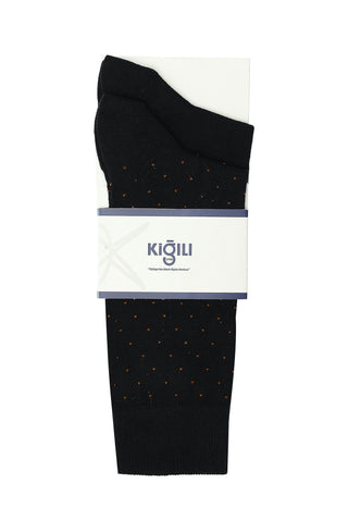  Siyah 2'li Desenli Pamuklu Çorap Seti