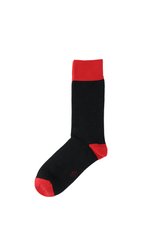  Siyah Tekli Puantiye Desenli Pamuklu Dikişsiz Çorap