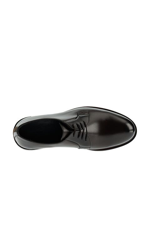 Koyu Kahve Düz Antik Deri Ayakkabı