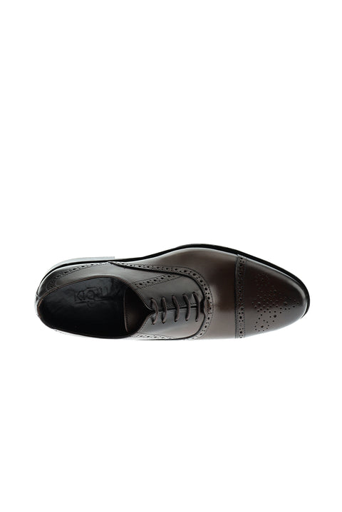 Orta Kahve Desenli Klasik Deri Ayakkabı