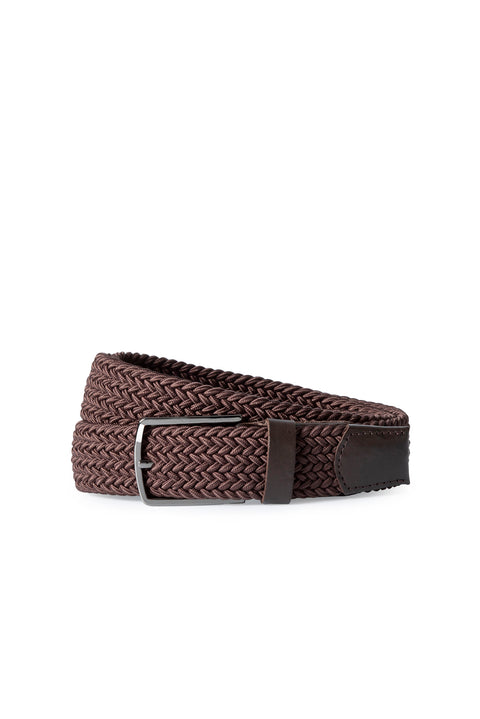 Koyu Kahve Likralı Esnek Spor Örgü Kemer & 2 'li Bambu Çorap Hediye Kutulu Set