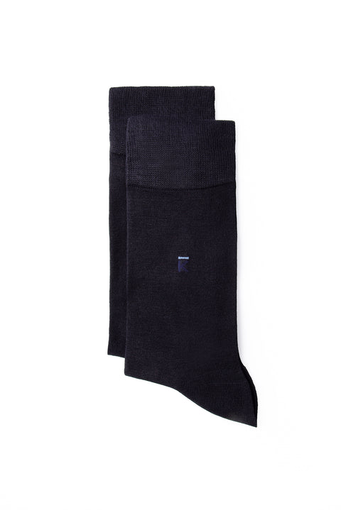 Dark Navy Lycra Stretch Sports Knit Belt & 2-Pack Bamboo Socks Gift Box Set