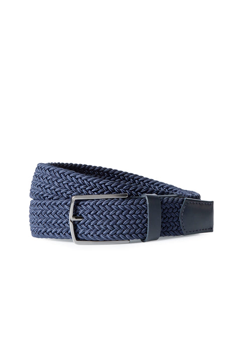 Dark Navy Lycra Stretch Sports Knit Belt & 2-Pack Bamboo Socks Gift Box Set