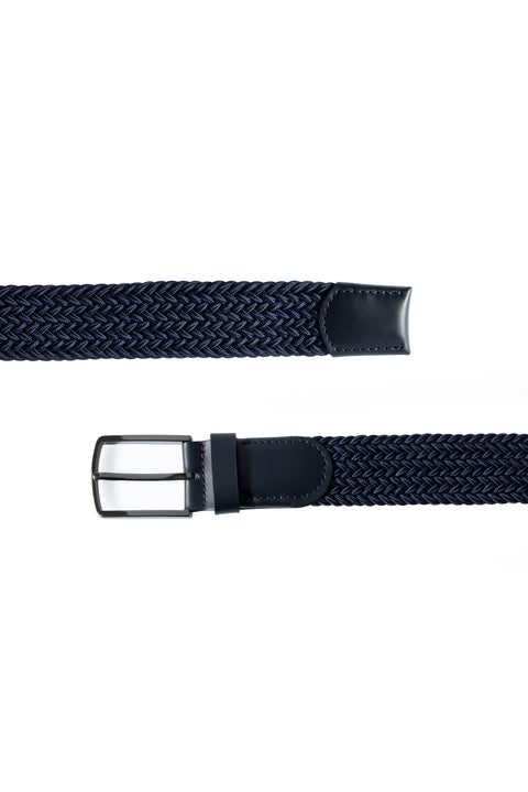 Dark Navy Lycra Stretch Sports Knit Belt & 2-Pack Bamboo Socks Gift Box Set