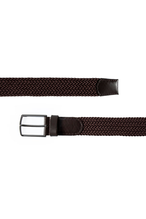 Koyu Kahve Likralı Esnek Spor Örgü Kemer & 2'li Bambu Çorap Hediye Kutulu Set