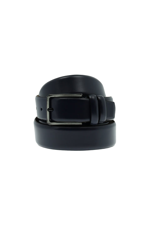 Koyu Lacivert Büyük Beden Klasik Deri Kemer