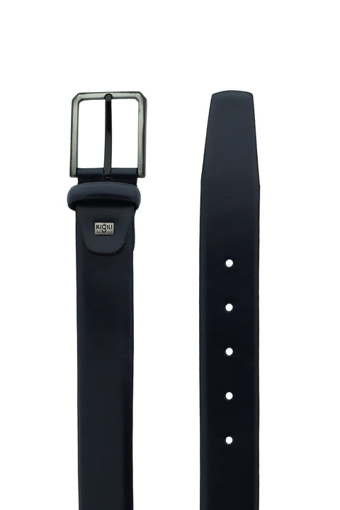 Koyu Lacivert Büyük Beden Klasik Deri Kemer