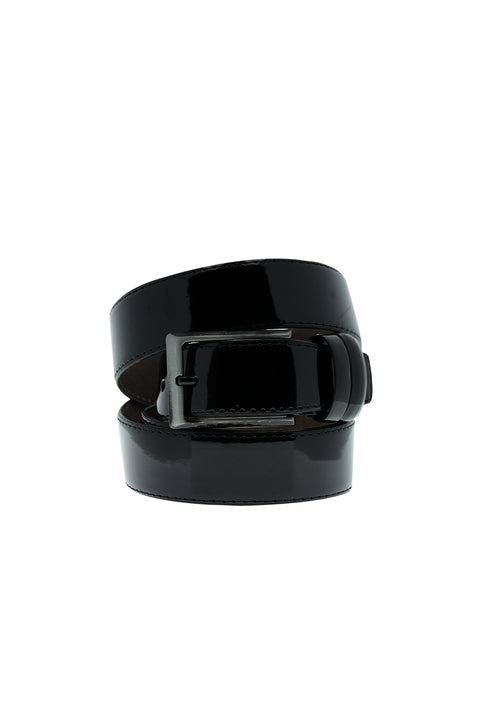 Siyah Büyük Beden Klasik Rugan Kemer