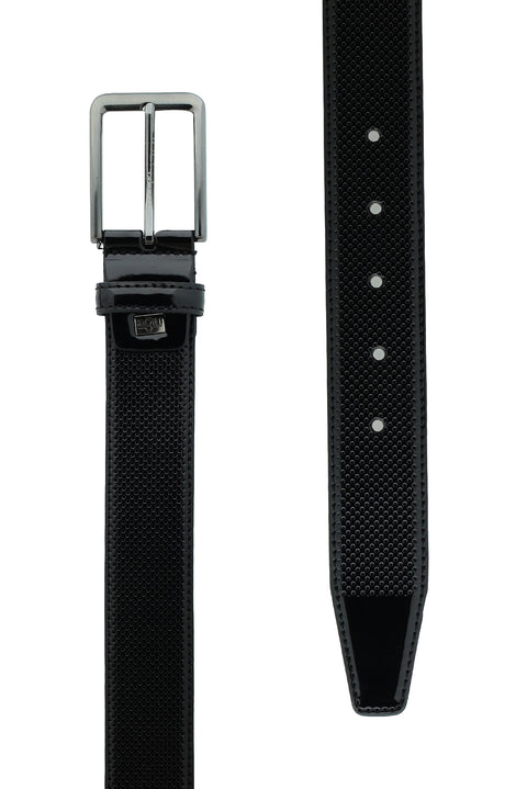 Siyah Klasik Desenli Rugan Kemer