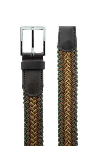  Koyu Kahve Örgü Desenli Spor Kemer