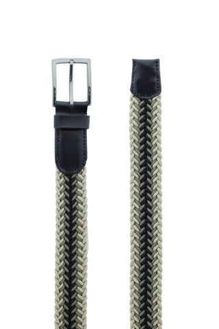  Orta Bej Örgü Desenli Spor Kemer