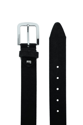  Siyah Spor Desenli Süet Kemer