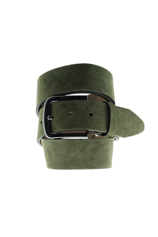  Orta Haki Spor Desenli Süet Kemer