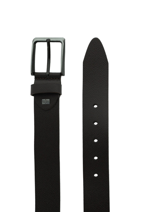 Koyu Kahve Spor Deri Kemer