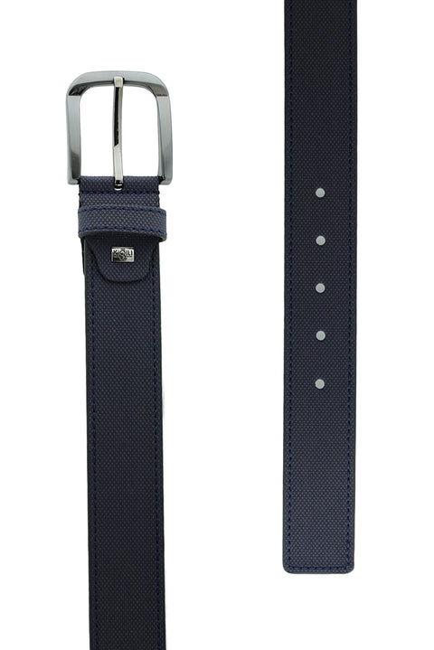 Orta Lacivert Spor Desenli Kemer