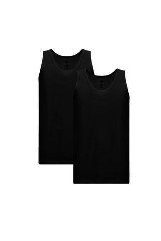  Siyah 2'li Slim Fit Dar Kesim Pamuk Atlet Seti