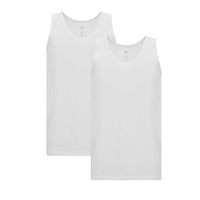 White 2-Piece Regular Fit Cotton Tank Top Set