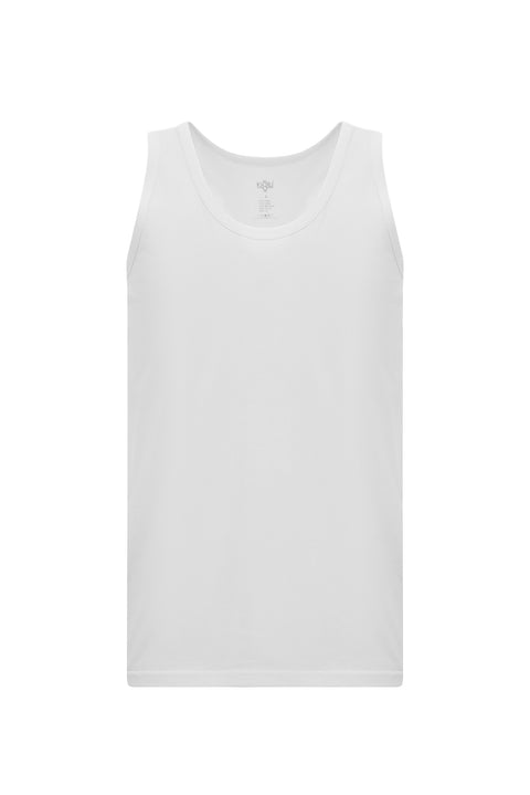 White 2-Piece Regular Fit Cotton Tank Top Set