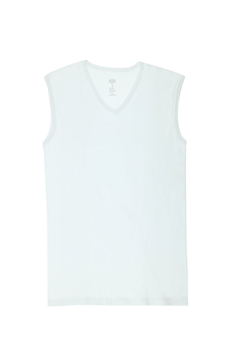 Beyaz 2'li V Yaka Pamuk Atlet Seti