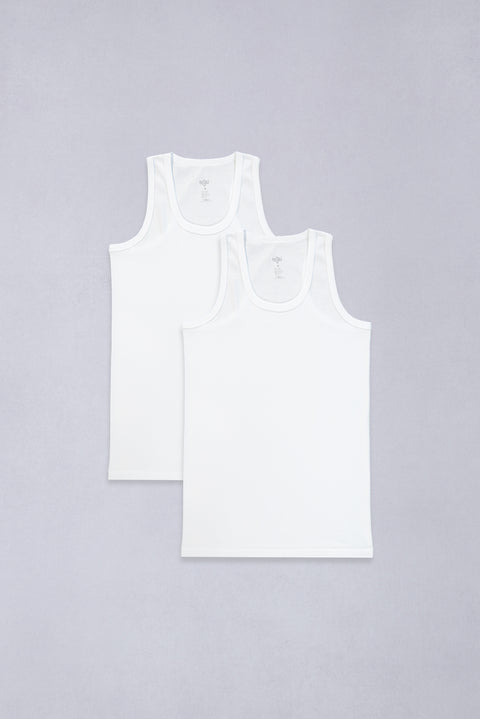 Beyaz 2'li Sporcu Pamuk Atlet Seti