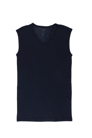  Koyu Lacivert 2'li V Yaka Pamuk Atlet