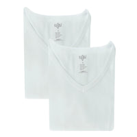 Beyaz 2'li V Yaka Pamuk Atlet Seti
