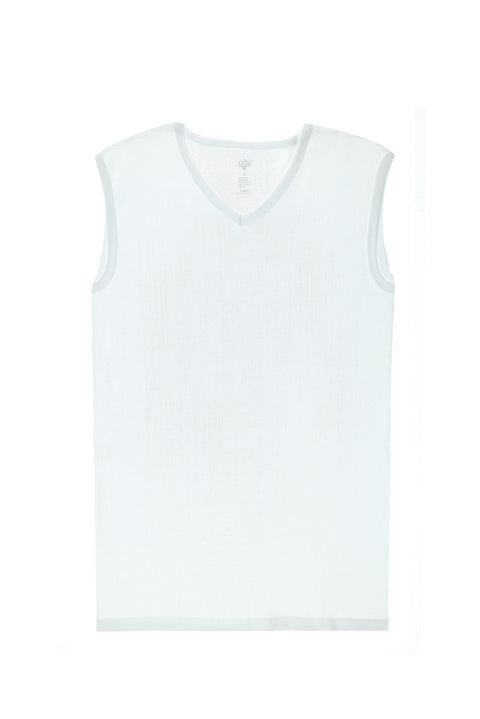 Beyaz 2'li V Yaka Pamuk Atlet Seti