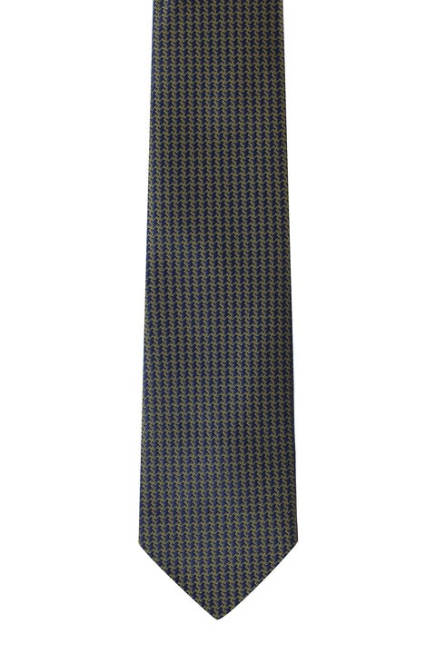 Koyu Haki 2'li Desenli Kravat & Mendil Seti