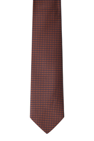  Kiremit 2'li Desenli Kravat & Mendil Seti