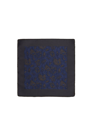  Koyu Lacivert 2'li Desenli Kravat & Mendil Seti