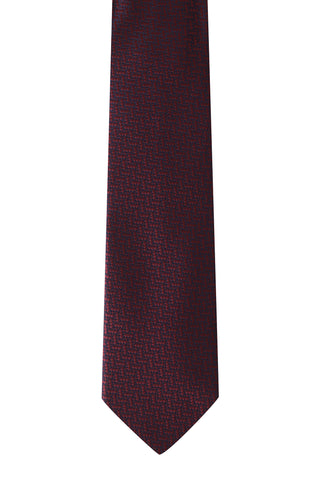  Koyu Bordo 2'li Desenli Kravat & Mendil Seti