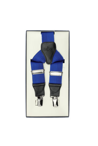  Mavi Likralı Desenli Pantolon Askısı