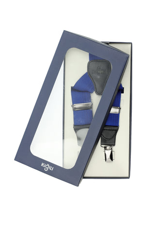  Mavi Likralı Desenli Pantolon Askısı