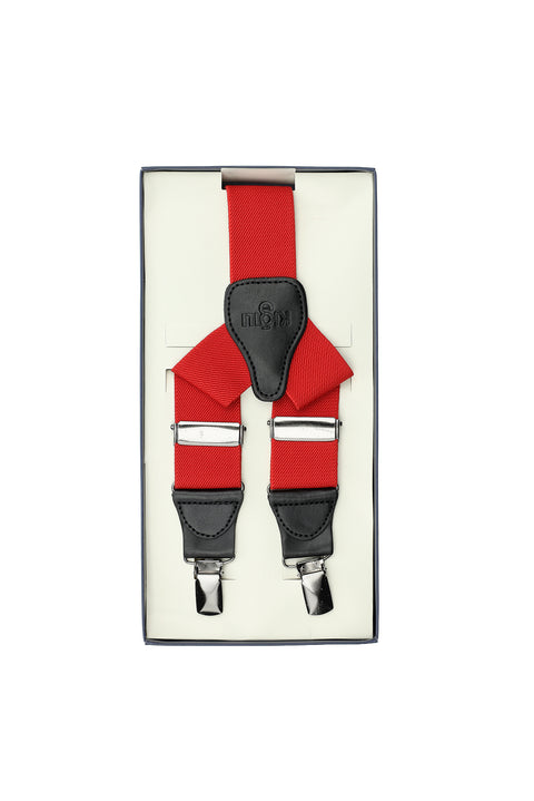 Açık Kırmızı Likralı Düz Pantolon Askısı