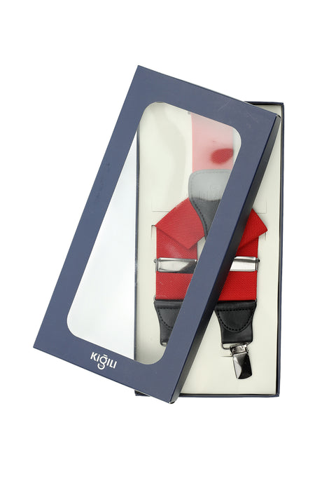 Açık Kırmızı Likralı Düz Pantolon Askısı