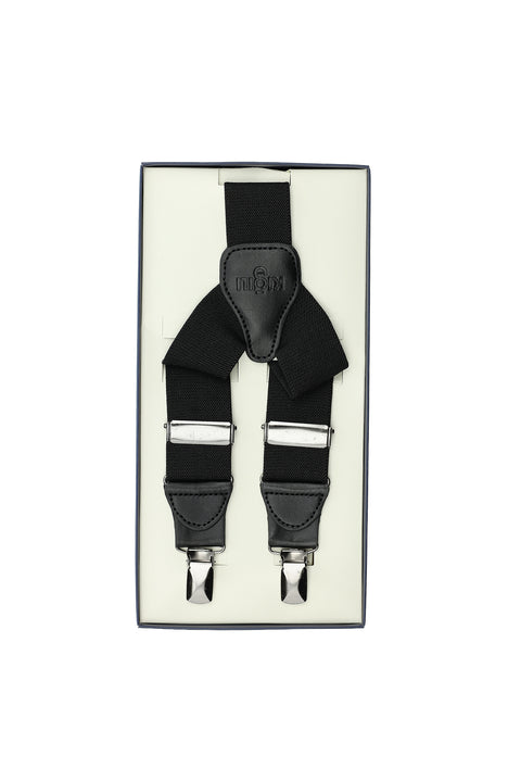 Siyah Likralı Düz Pantolon Askısı