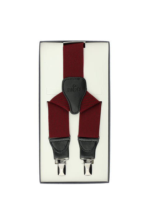 Açık Bordo Likralı Düz Pantolon Askısı