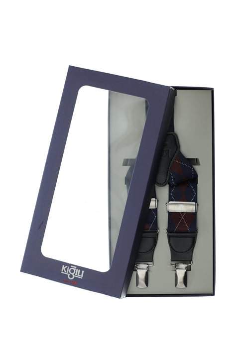 Açık Lacivert Likralı Desenli Pantolon Askısı