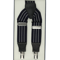 Navy Blue Patterned Trouser Suspenders