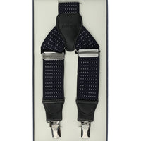 Navy Blue Patterned Trouser Suspenders